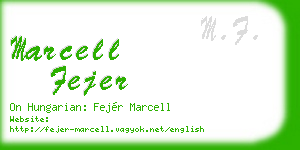 marcell fejer business card